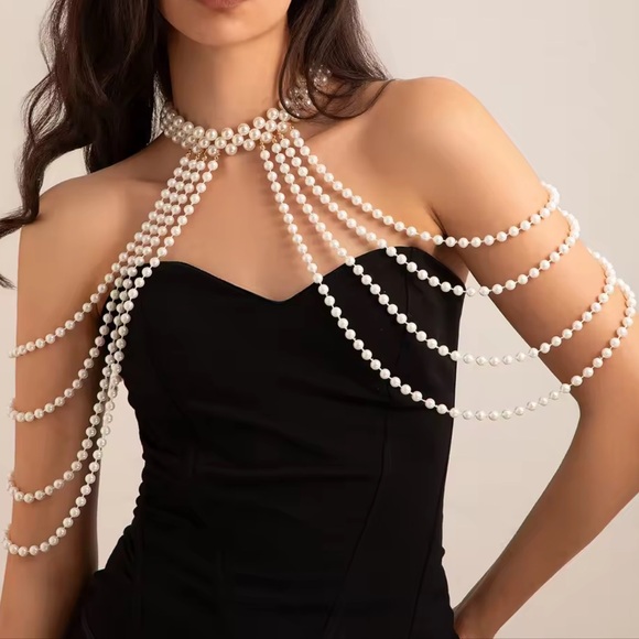 Bridal Tassel White Pearl Necklace - Picture 1 of 8